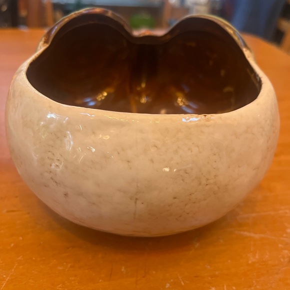 Whimsical Ceramic Owl Planter or small bowl - Brown and Green - Picture 3 of 5